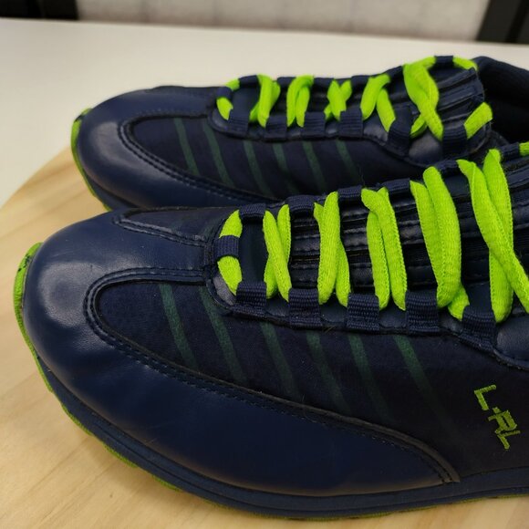 Ralph Lauren Falon Blue & Green Leather Mesh Casual Sneakers Woman US 9.5B - Picture 6 of 13